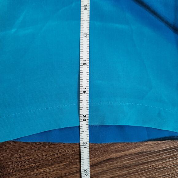 Linda Tilson Vintage Silk Top XS Blue & Black Retro 90s Classic Office‎ Chic - Picture 6 of 7